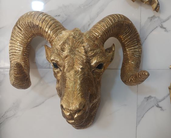 دکوری دیوارکوب برنزی مدل کله قوچ سایز بزرگ