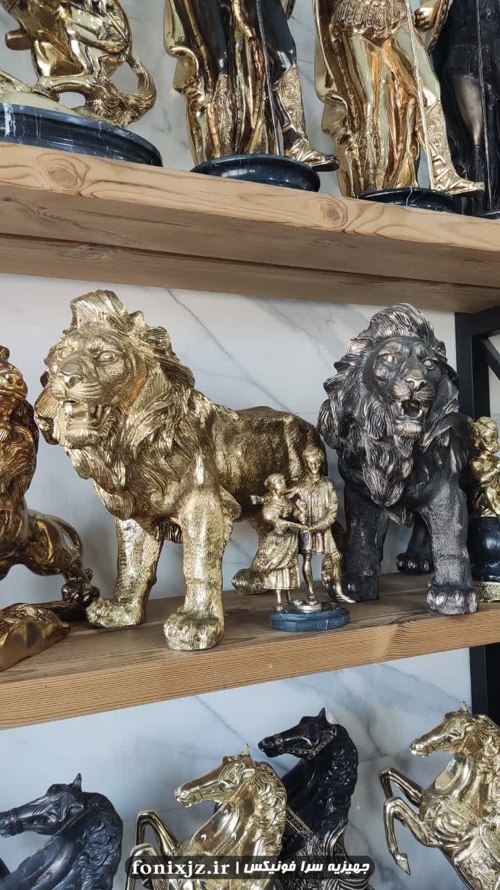 مجسمه شیر برنزی درنده سایز بزرگ