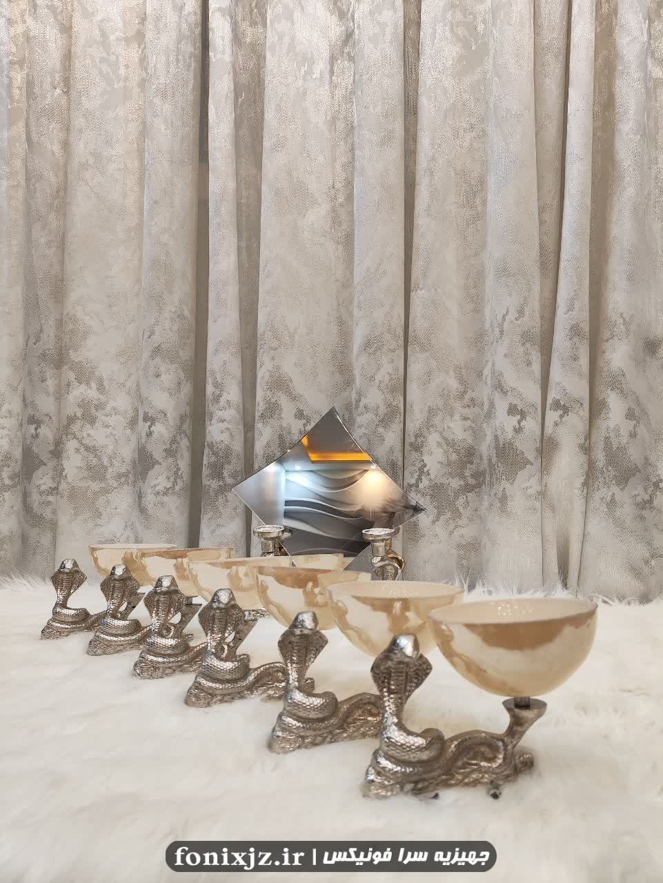 هفت سین آلومینیومی طرح مار کبری رنگ نقره ای